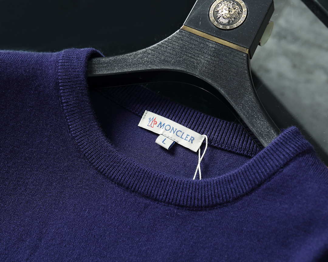 Moncler Men's H10919C00021 Designer Logo Wool Blend Cardigans Sweater M70015