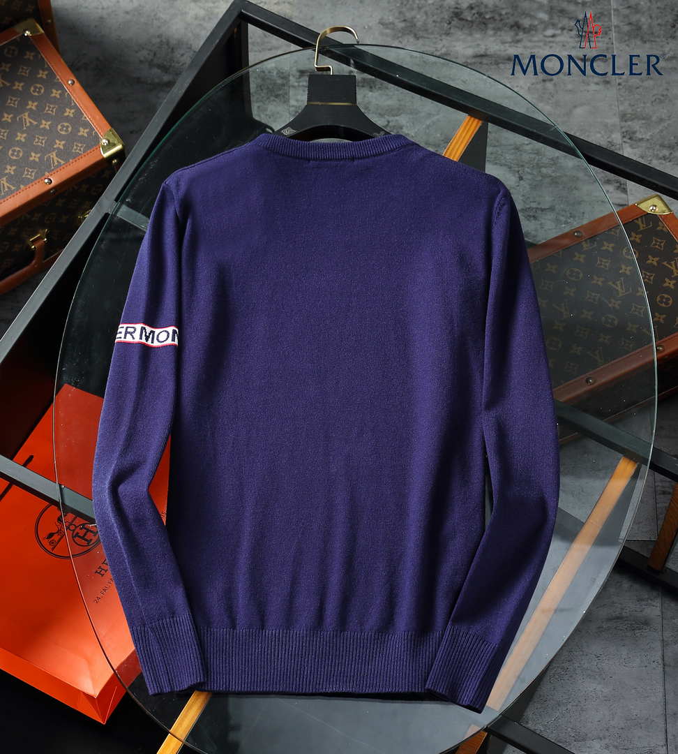 Moncler Men's H10919C00021 Designer Logo Wool Blend Cardigans Sweater M70015