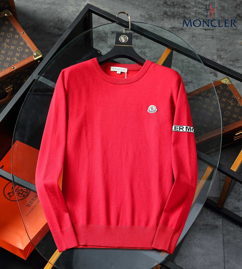 Moncler Men's H10919C00021 Designer Logo Wool Blend Cardigans Sweater M70015