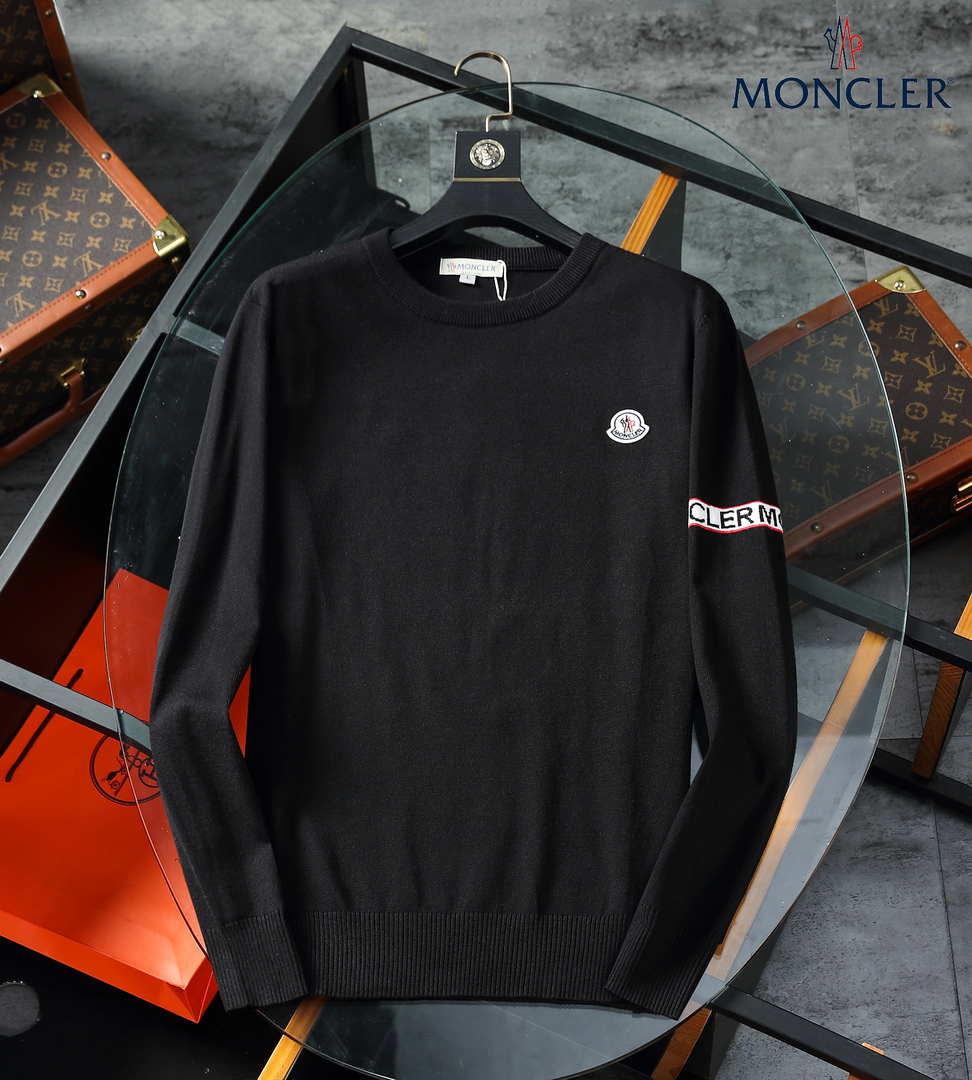 Moncler Men's H10919C00021 Designer Logo Wool Blend Cardigans Sweater M70015