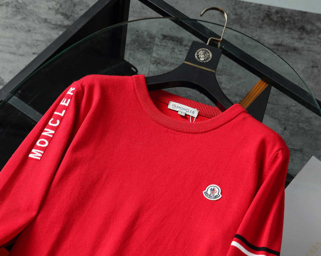 Moncler Men's H10919C00021 Designer Logo Wool Blend Cardigans Sweater M70016