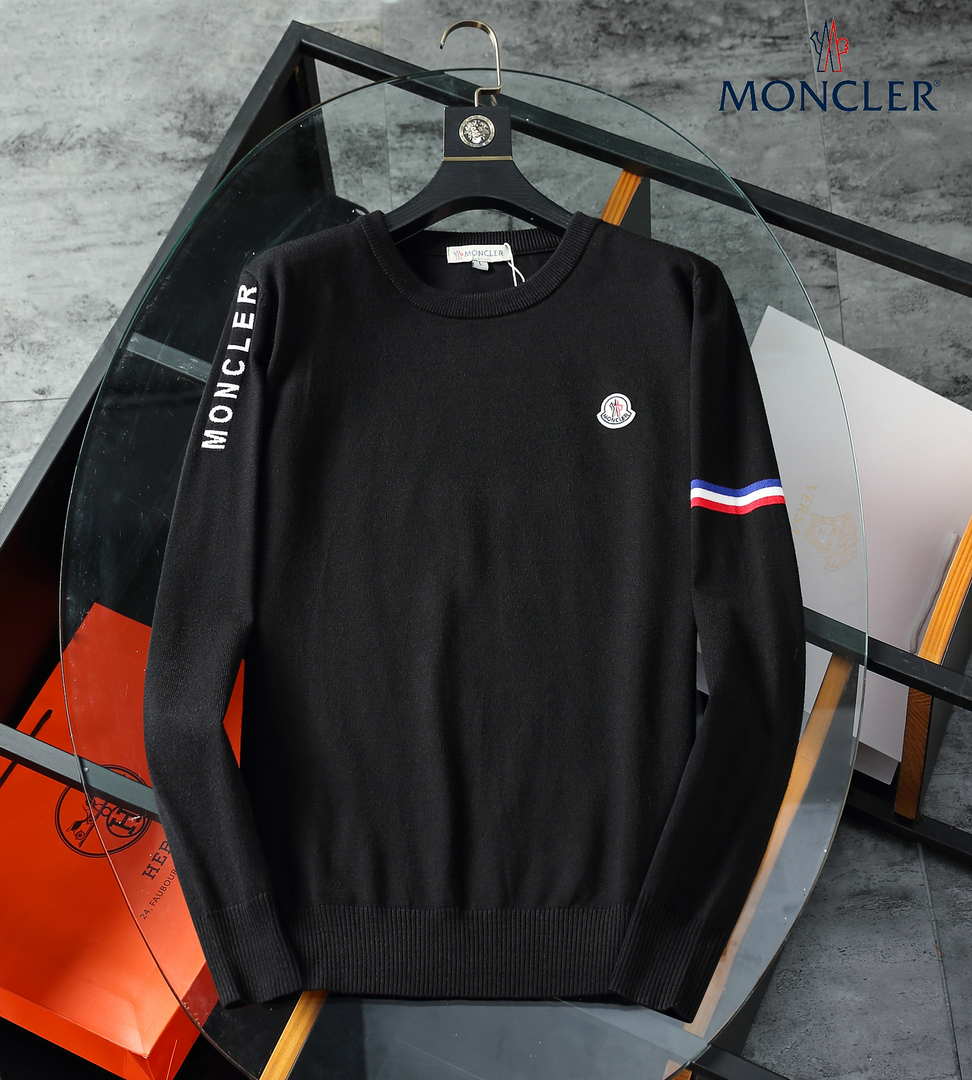 Moncler Men's H10919C00021 Designer Logo Wool Blend Cardigans Sweater M70016