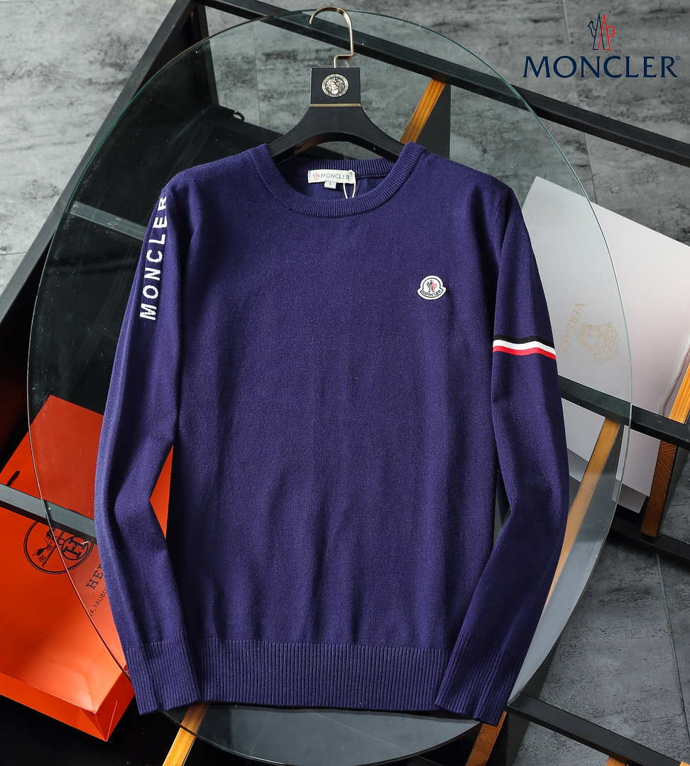 Moncler Men's H10919C00021 Designer Logo Wool Blend Cardigans Sweater M70016
