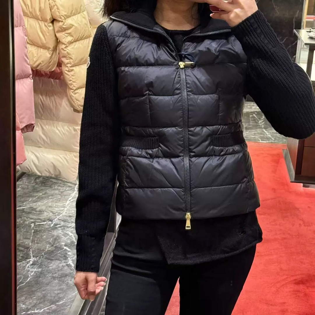 Moncler Women Knitted patchwork  Down Jacket M66012