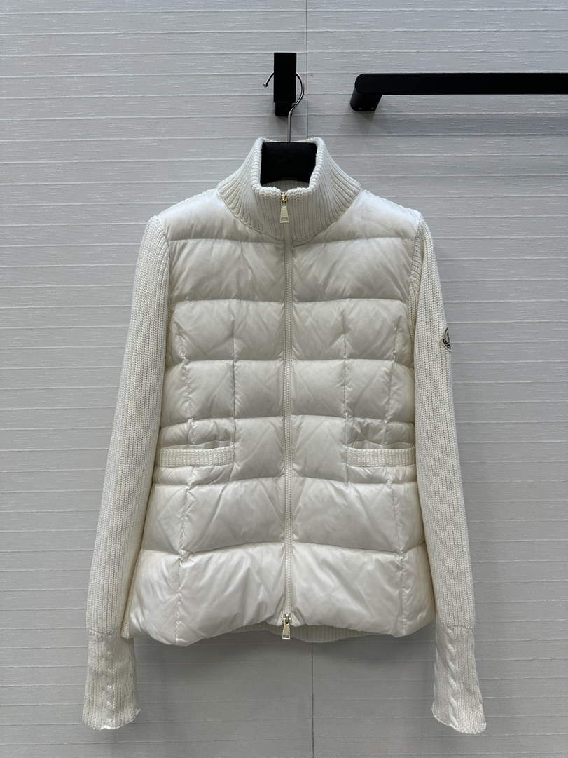 Moncler Women Knitted patchwork  Down Jacket M66013