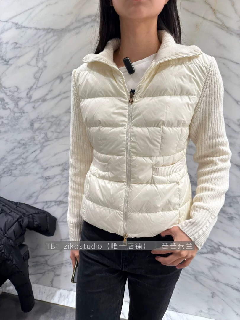 Moncler Women Knitted patchwork  Down Jacket M66013