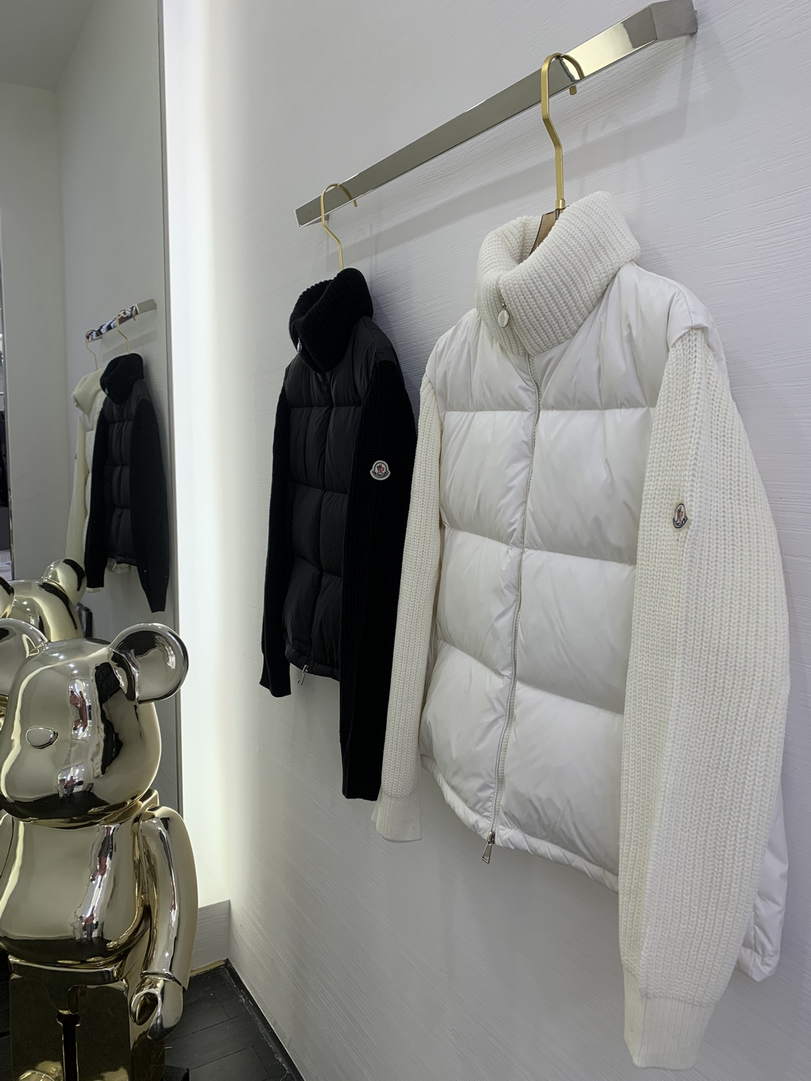 Moncler Women Men TRICOT patchwork  Down Jacket M66025