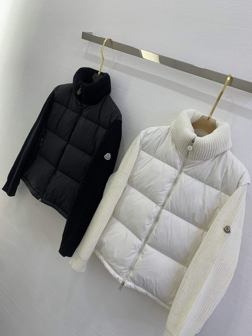 Moncler Women Men TRICOT patchwork  Down Jacket M66025