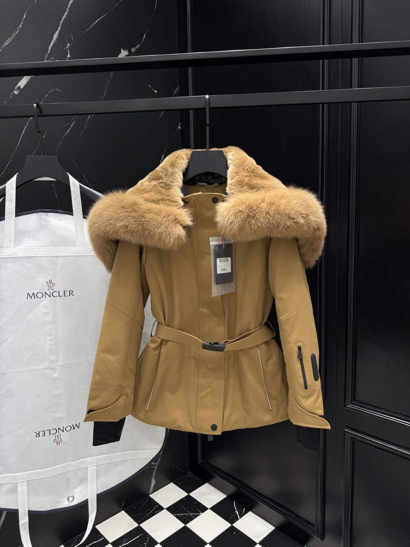 Moncler Women Shawl fur collar ski suit Down Jacket M66017