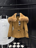 Moncler Women Shawl fur collar ski suit Down Jacket M66017