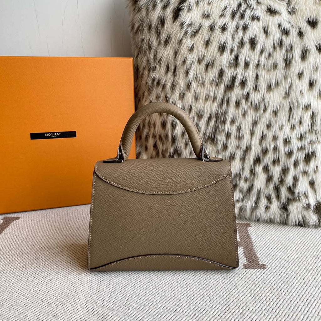 Moynat MC8L7V Elephant Gray Poudre Gabrielle BB Silver Hardware Mt1003
