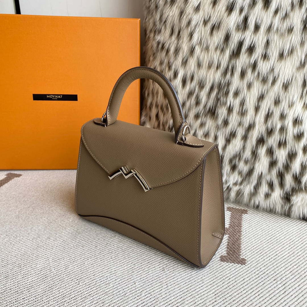 Moynat MC8L7V Elephant Gray Poudre Gabrielle BB Silver Hardware Mt1003