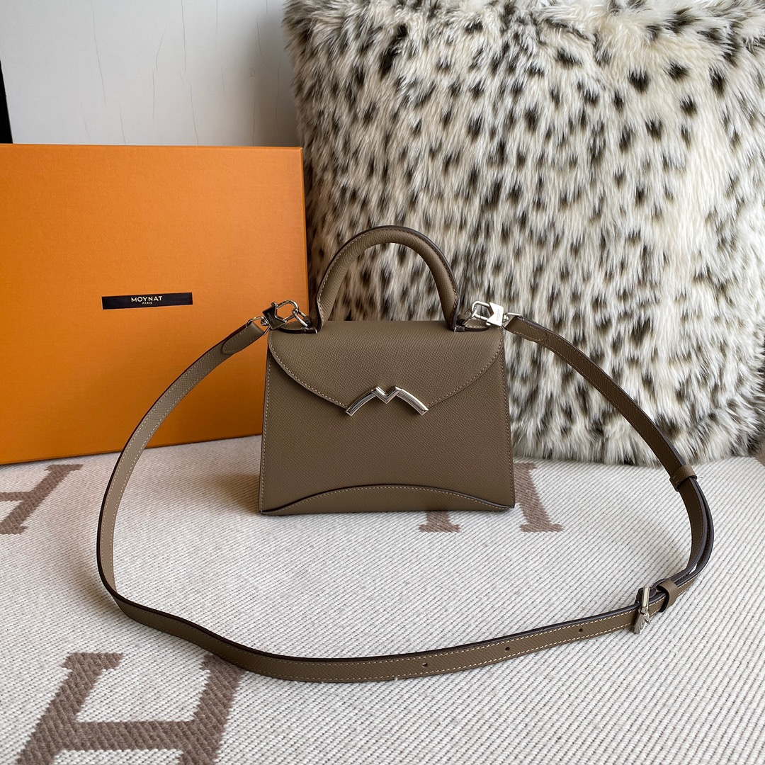 Moynat MC8L7V Elephant Gray Poudre Gabrielle BB Silver Hardware Mt1003