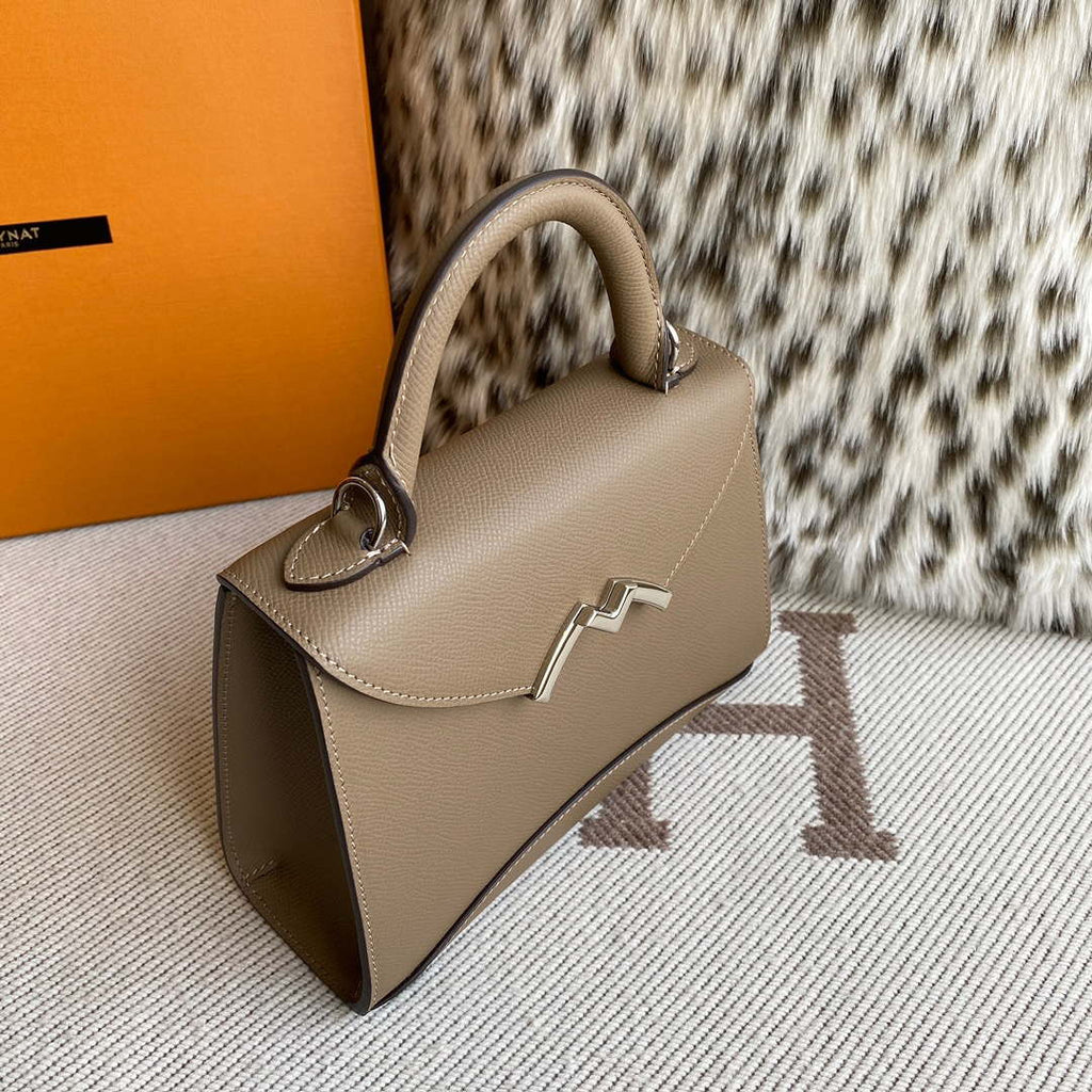 Moynat MC8L7V Elephant Gray Poudre Gabrielle BB Silver Hardware Mt1003