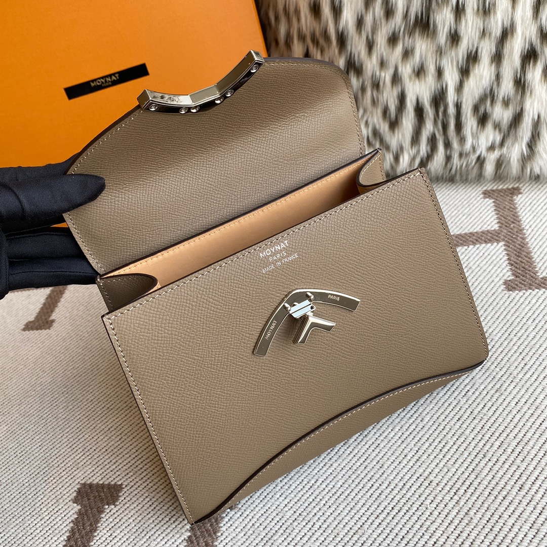 Moynat MC8L7V Elephant Gray Poudre Gabrielle BB Silver Hardware Mt1003