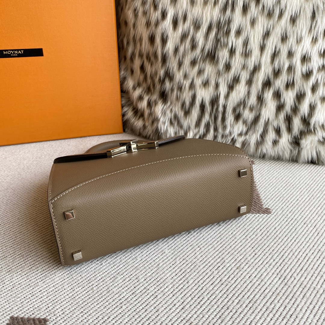 Moynat MC8L7V Elephant Gray Poudre Gabrielle BB Silver Hardware Mt1003
