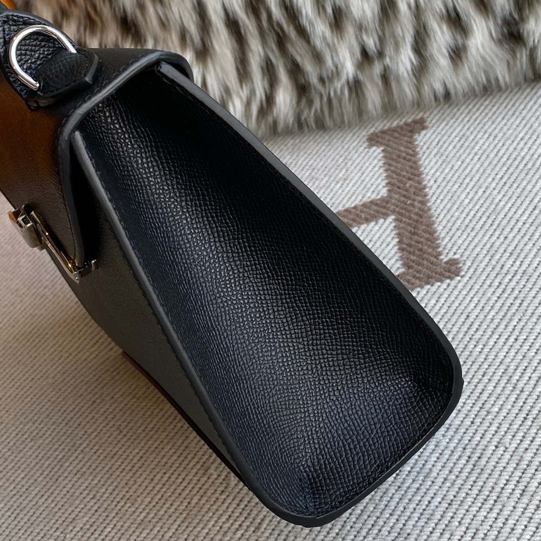 Moynat MC8L7V Black Poudre Gabrielle BB Silver Hardware Mt1002