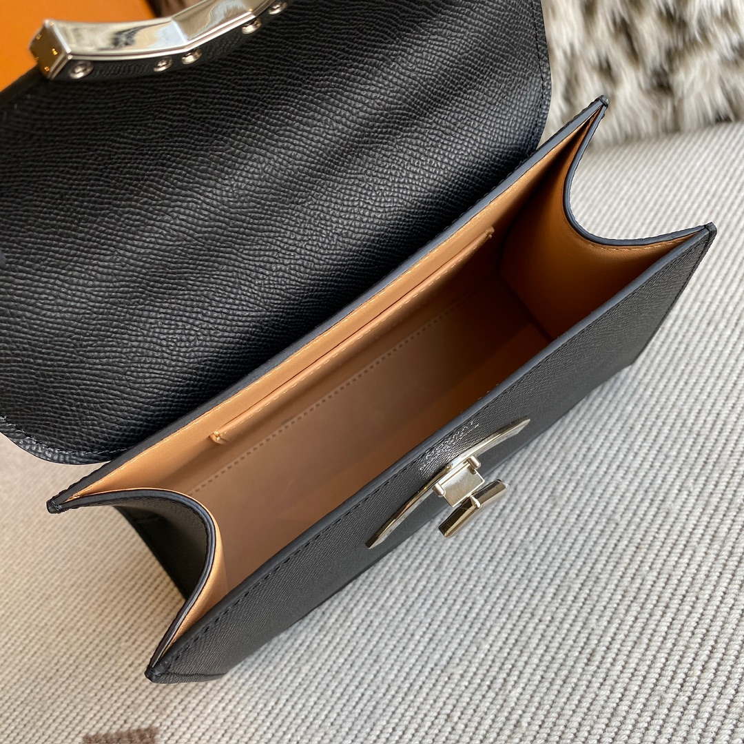 Moynat MC8L7V Black Poudre Gabrielle BB Silver Hardware Mt1002