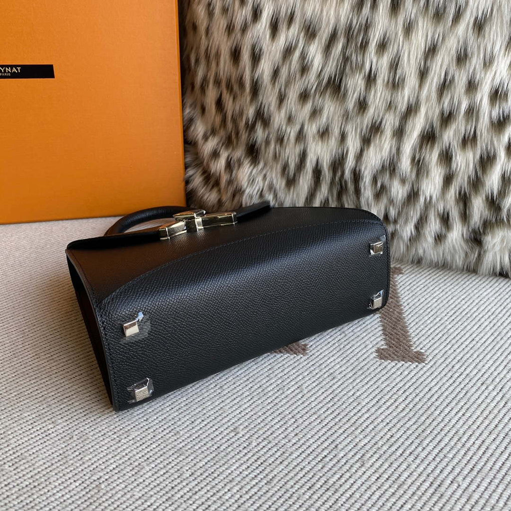 Moynat MC8L7V Black Poudre Gabrielle BB Silver Hardware Mt1002