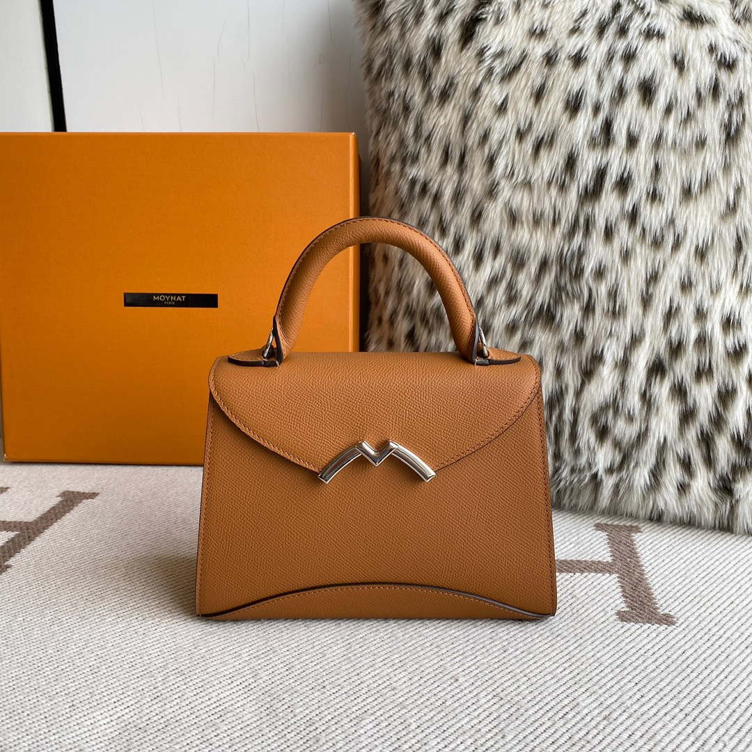 Moynat MC8L7V Brown Poudre Gabrielle BB Silver Hardware Mt1004