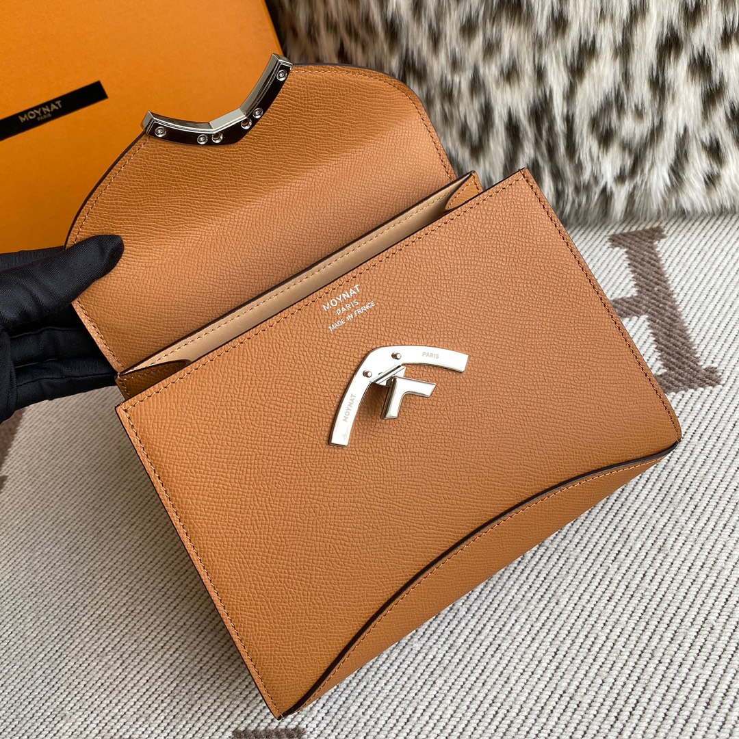 Moynat MC8L7V Brown Poudre Gabrielle BB Silver Hardware Mt1004