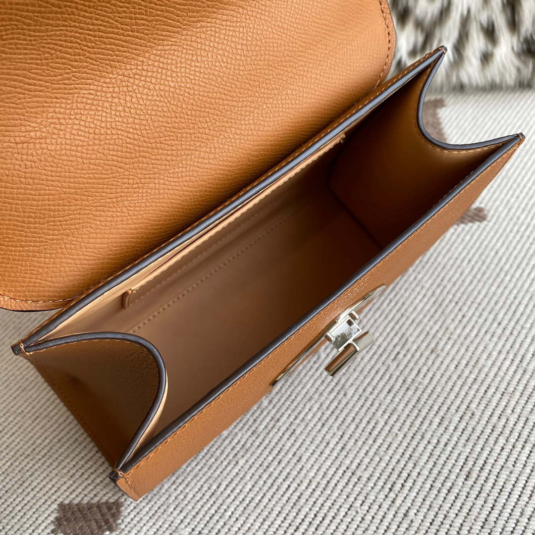 Moynat MC8L7V Brown Poudre Gabrielle BB Silver Hardware Mt1004