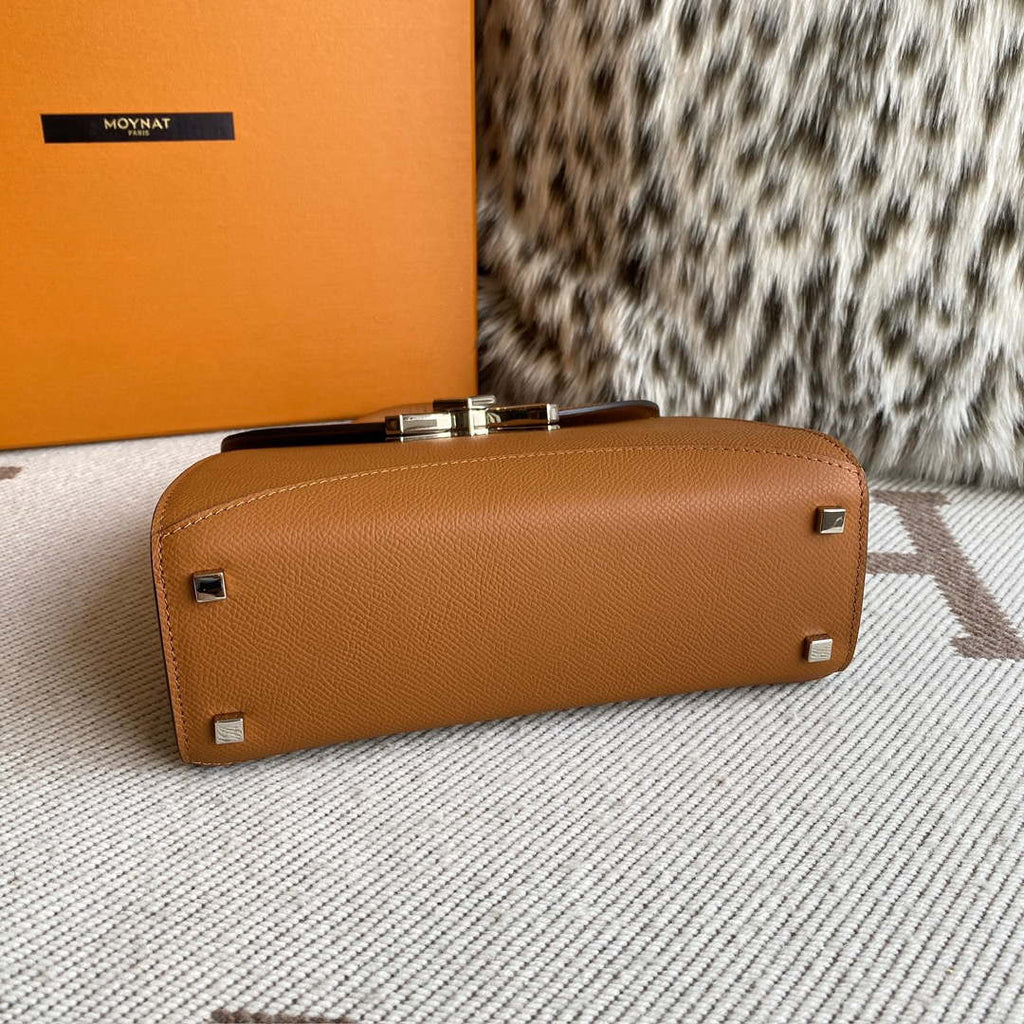 Moynat MC8L7V Brown Poudre Gabrielle BB Silver Hardware Mt1004