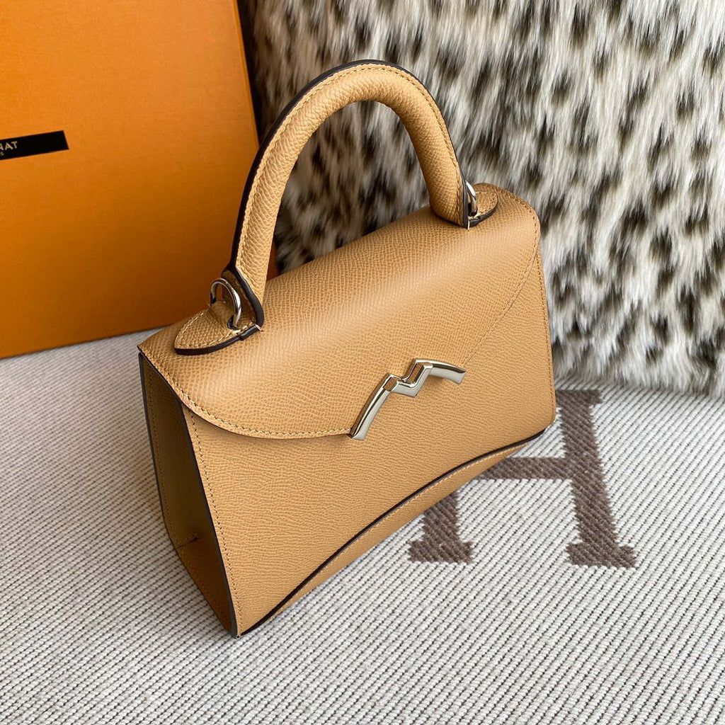 Moynat MC8L7V Light Brown Poudre Gabrielle BB Silver Hardware Mt1005