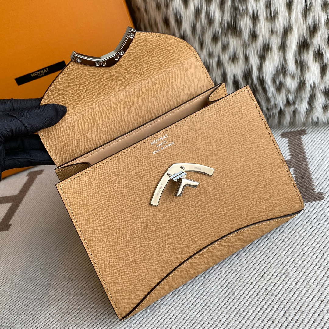 Moynat MC8L7V Light Brown Poudre Gabrielle BB Silver Hardware Mt1005