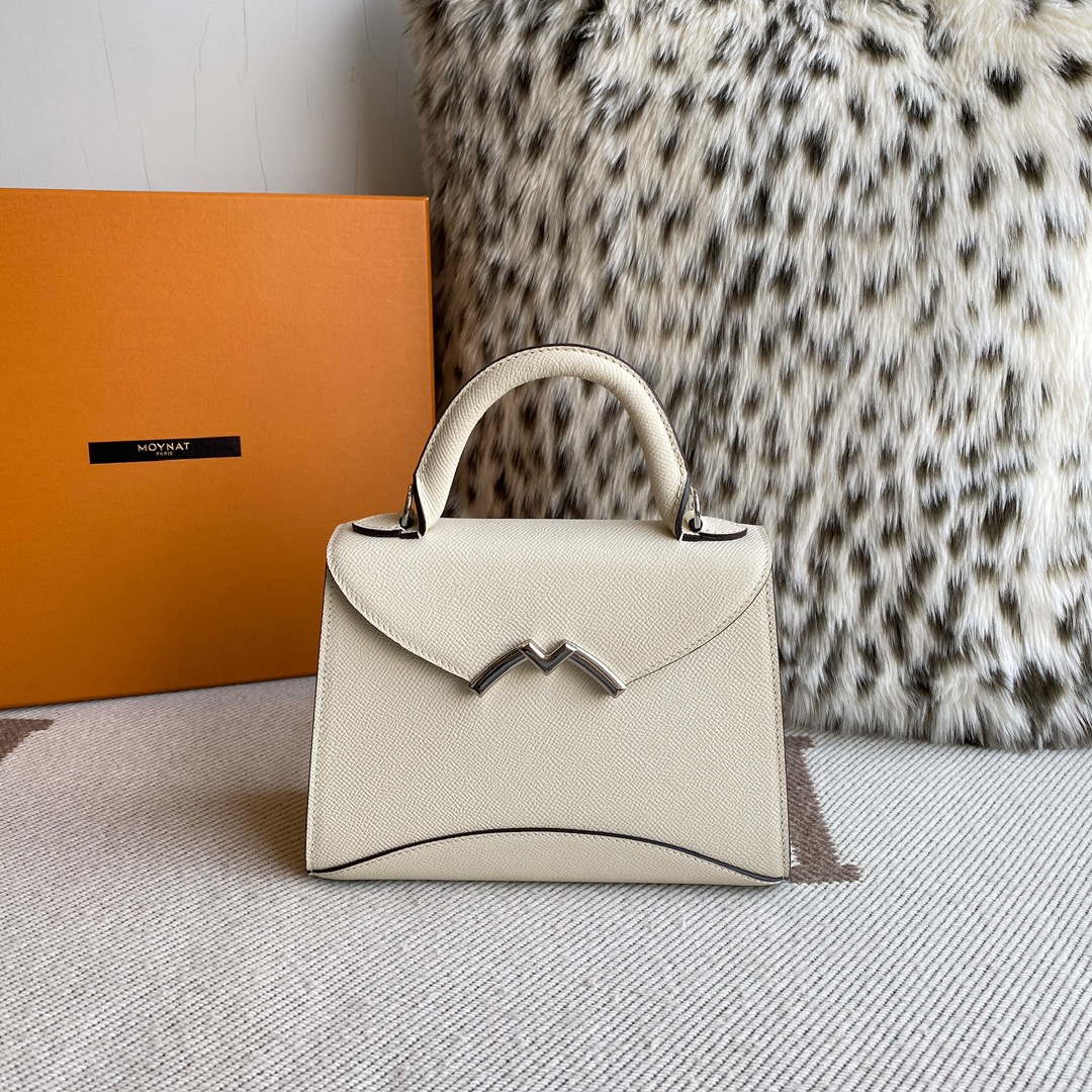 Moynat MC8L7V White Poudre Gabrielle BB Silver Hardware Mt1001 - Default Title - View 1