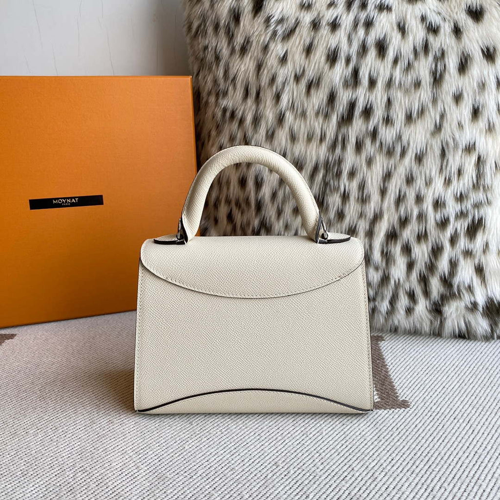 Moynat MC8L7V White Poudre Gabrielle BB Silver Hardware Mt1001