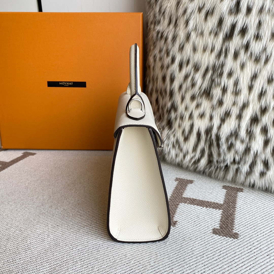 Moynat MC8L7V White Poudre Gabrielle BB Silver Hardware Mt1001