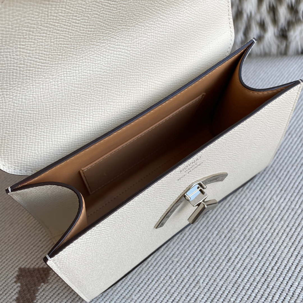 Moynat MC8L7V White Poudre Gabrielle BB Silver Hardware Mt1001
