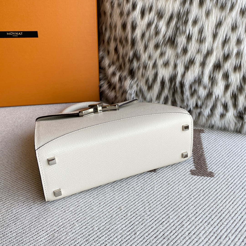 Moynat MC8L7V White Poudre Gabrielle BB Silver Hardware Mt1001