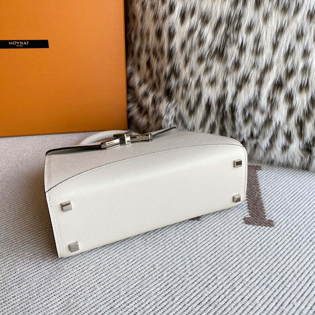 Moynat MC8L7V White Poudre Gabrielle BB Silver Hardware Mt1001