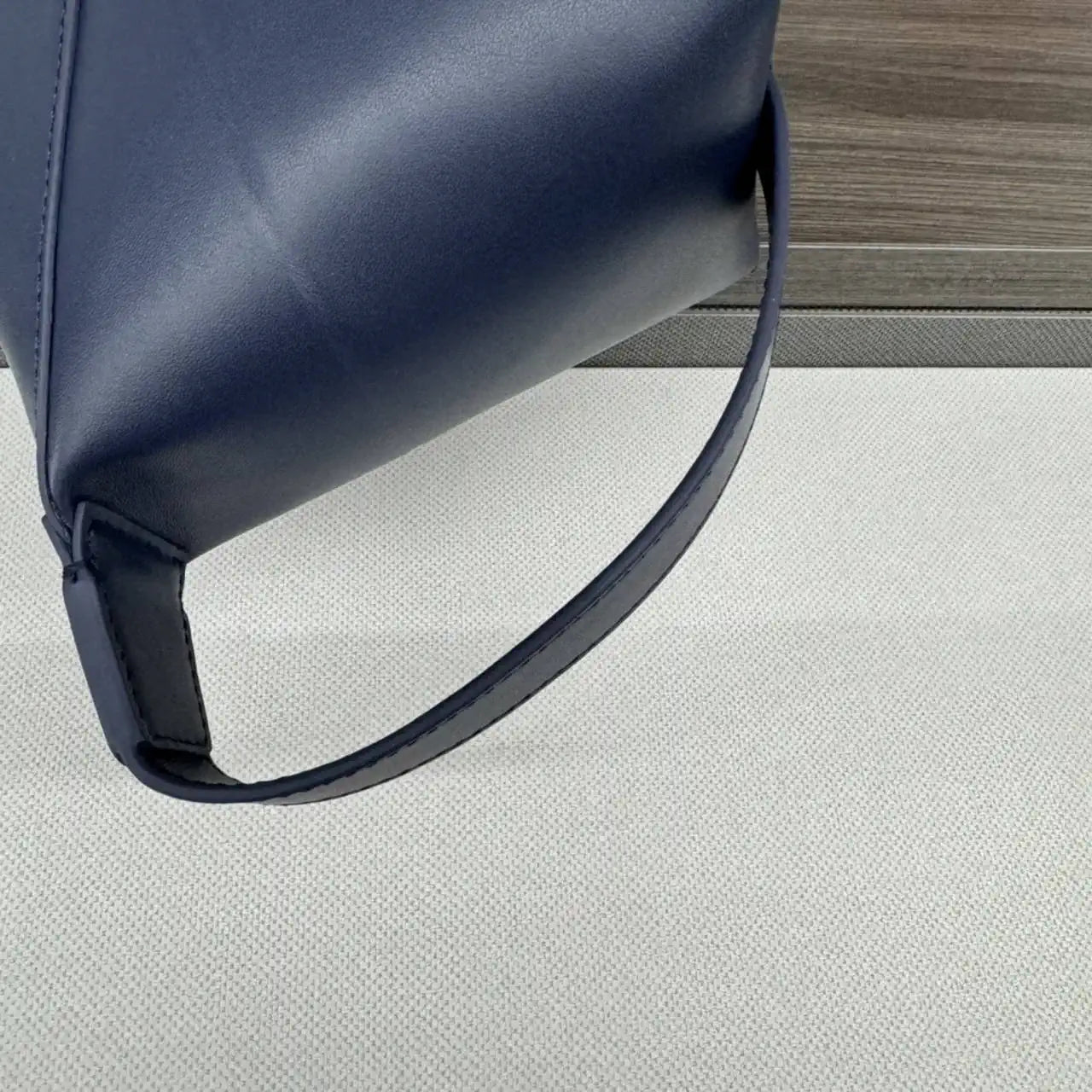 Loewe 052403 Shiny Calf Leather Toiletry Bag from Puzzle Fold Navy Blue