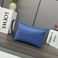 Loewe 052403 Shiny Calf Leather Toiletry Bag from Puzzle Fold Blue