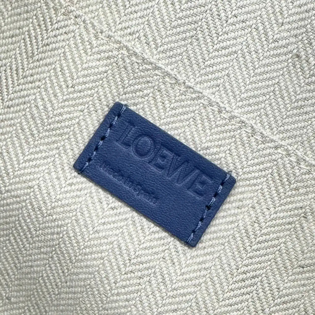 Loewe 052403 Shiny Calf Leather Toiletry Bag from Puzzle Fold Blue