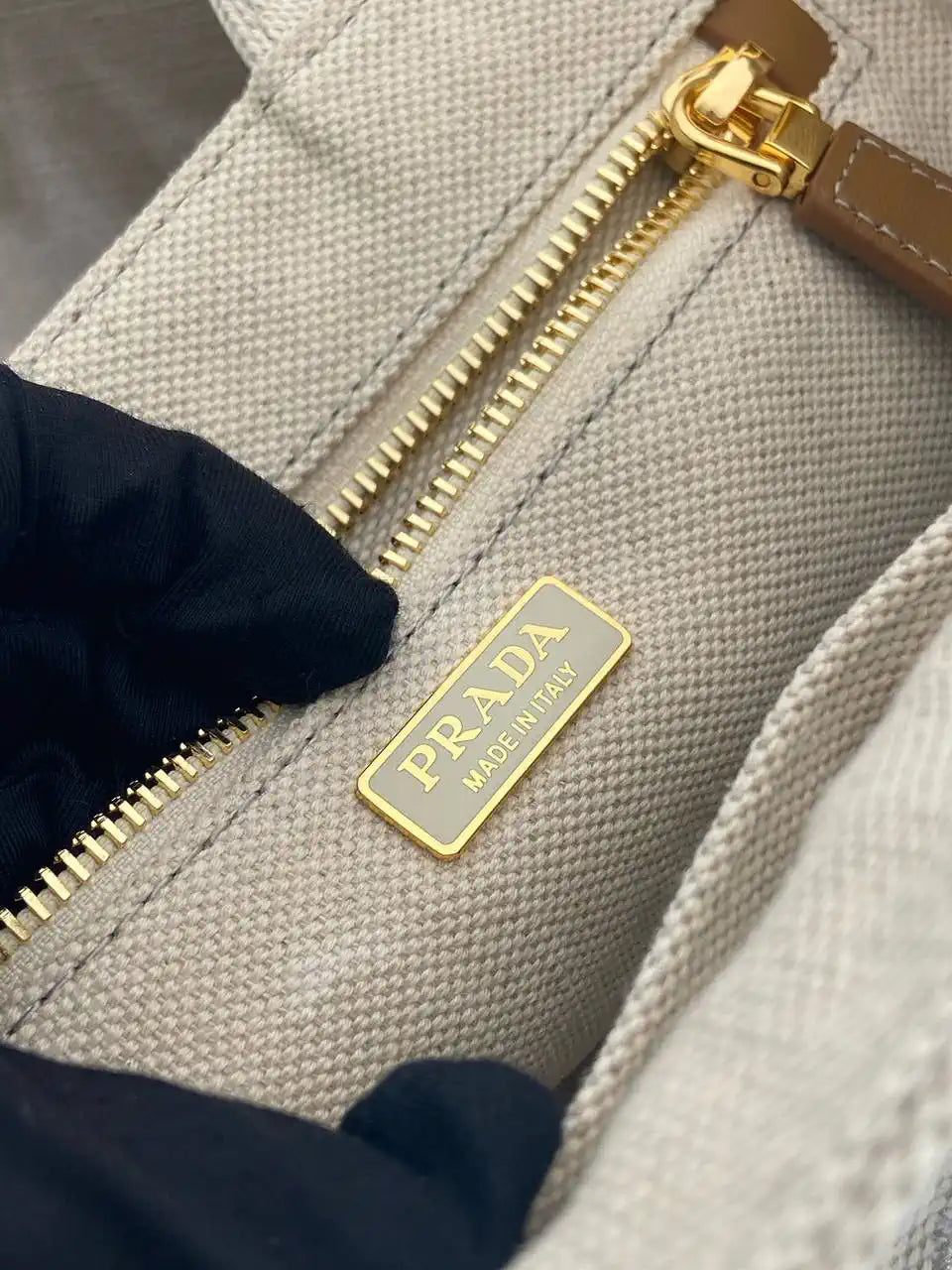 Prada 1BA038 Jardini¨¨re cotton canvas mini handbag beige