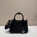 Prada 1BA038 Jardini¨¨re cotton canvas mini handbag black