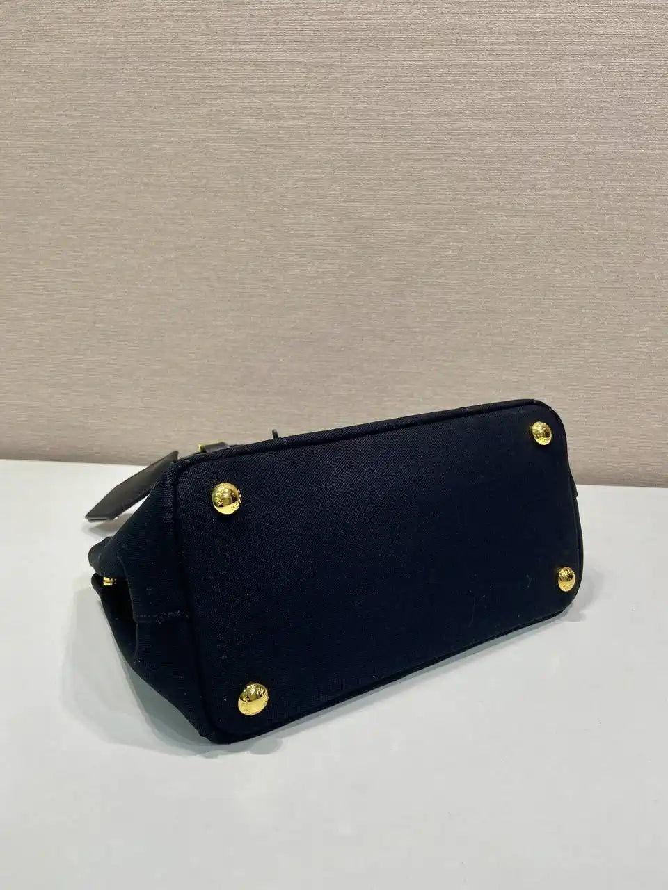 Prada 1BA038 Jardini¨¨re cotton canvas mini handbag black