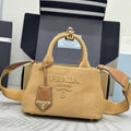 Prada 1BA038 Jardini¨¨re cotton canvas mini handbag Brown