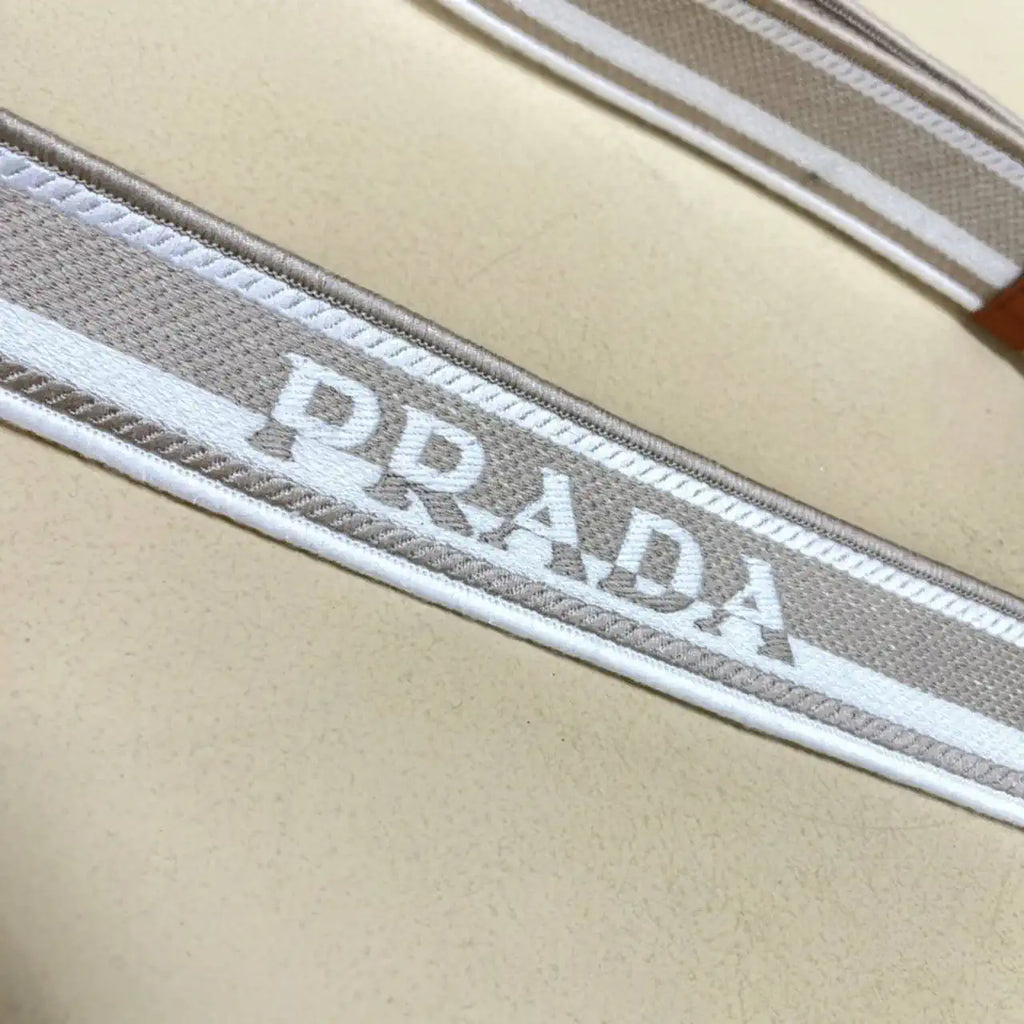 Prada 1BA038 Jardini¨¨re cotton canvas mini handbag Gray Whtie