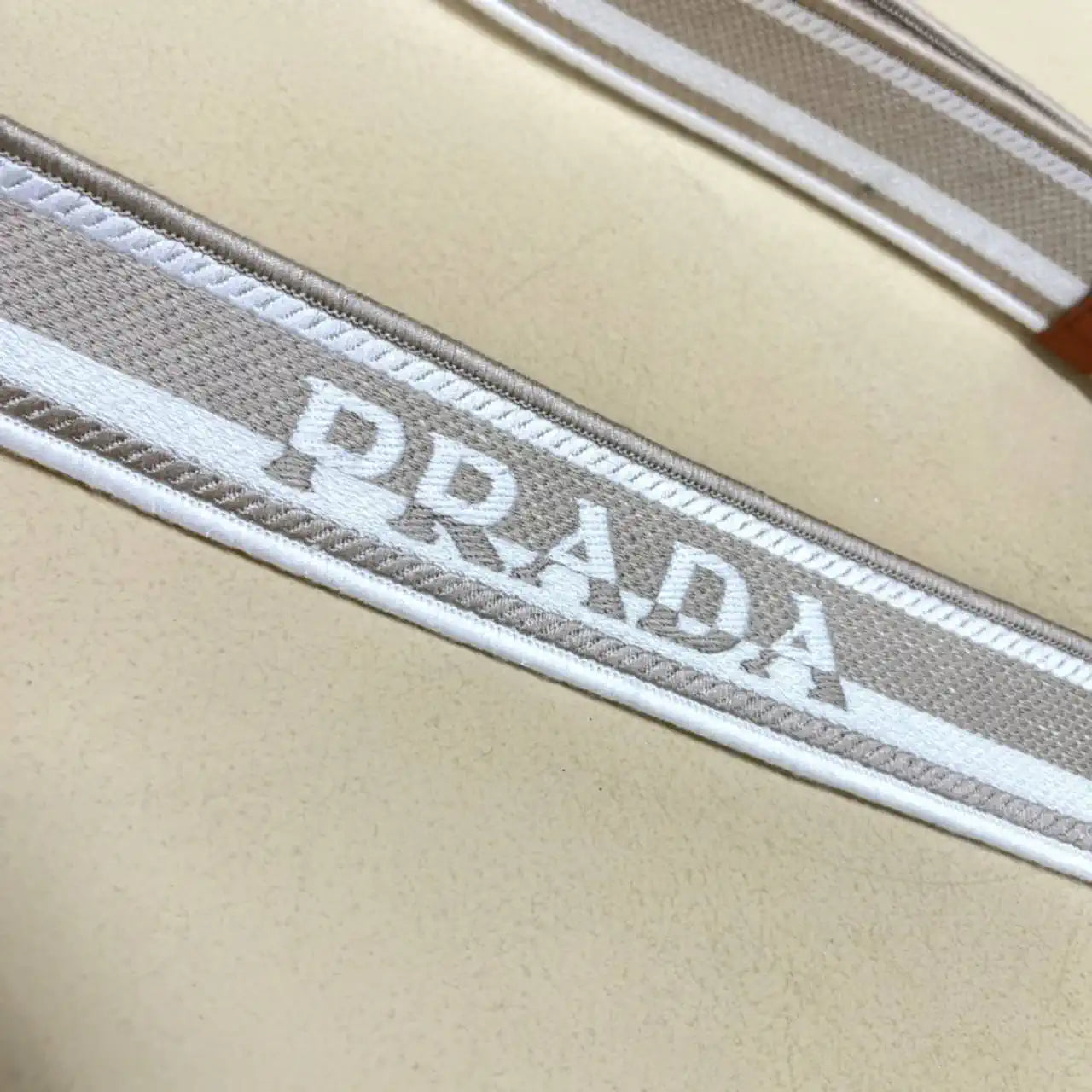 Prada 1BA038 Jardini¨¨re cotton canvas mini handbag Gray Whtie