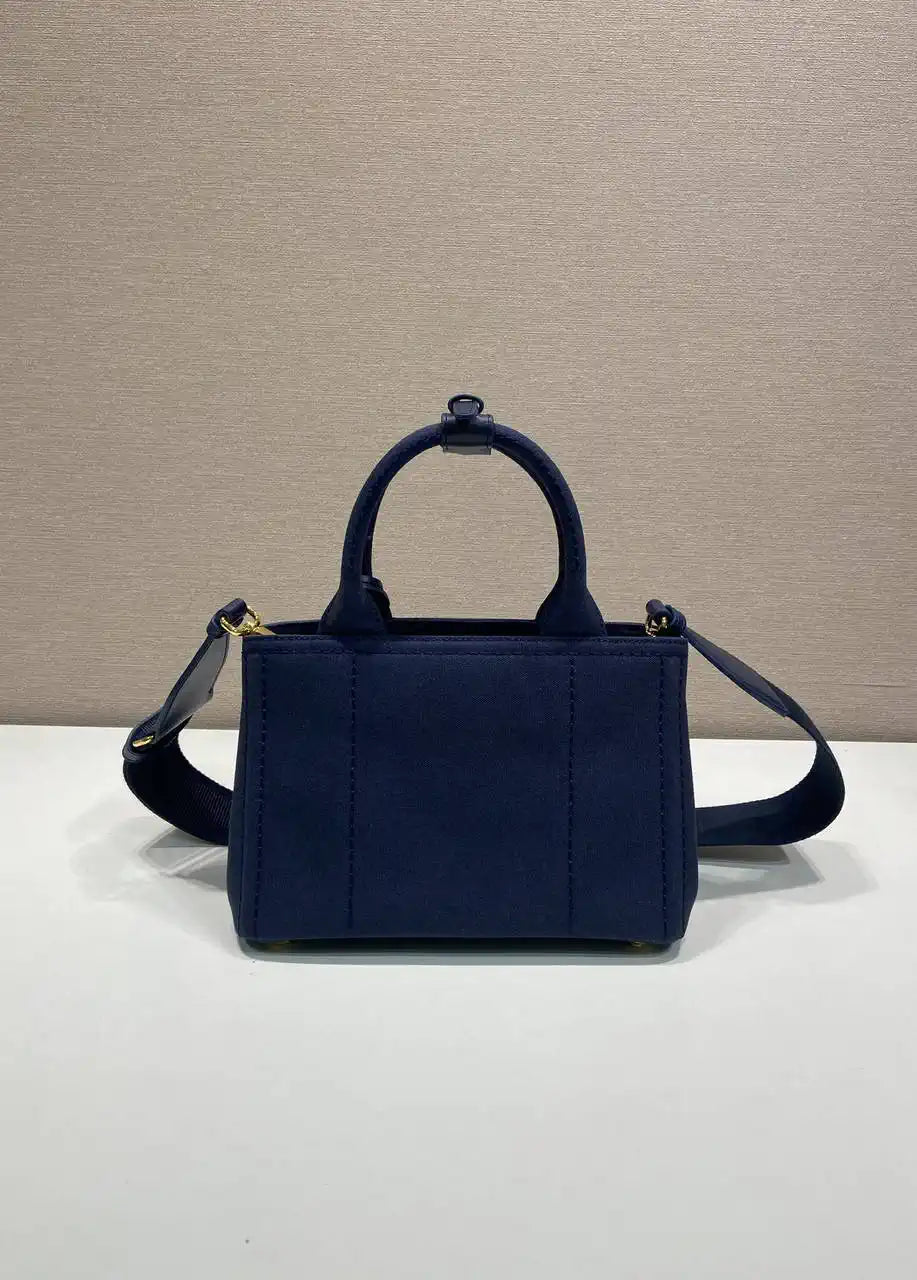 Prada 1BA038 Jardini¨¨re cotton canvas mini handbag navy