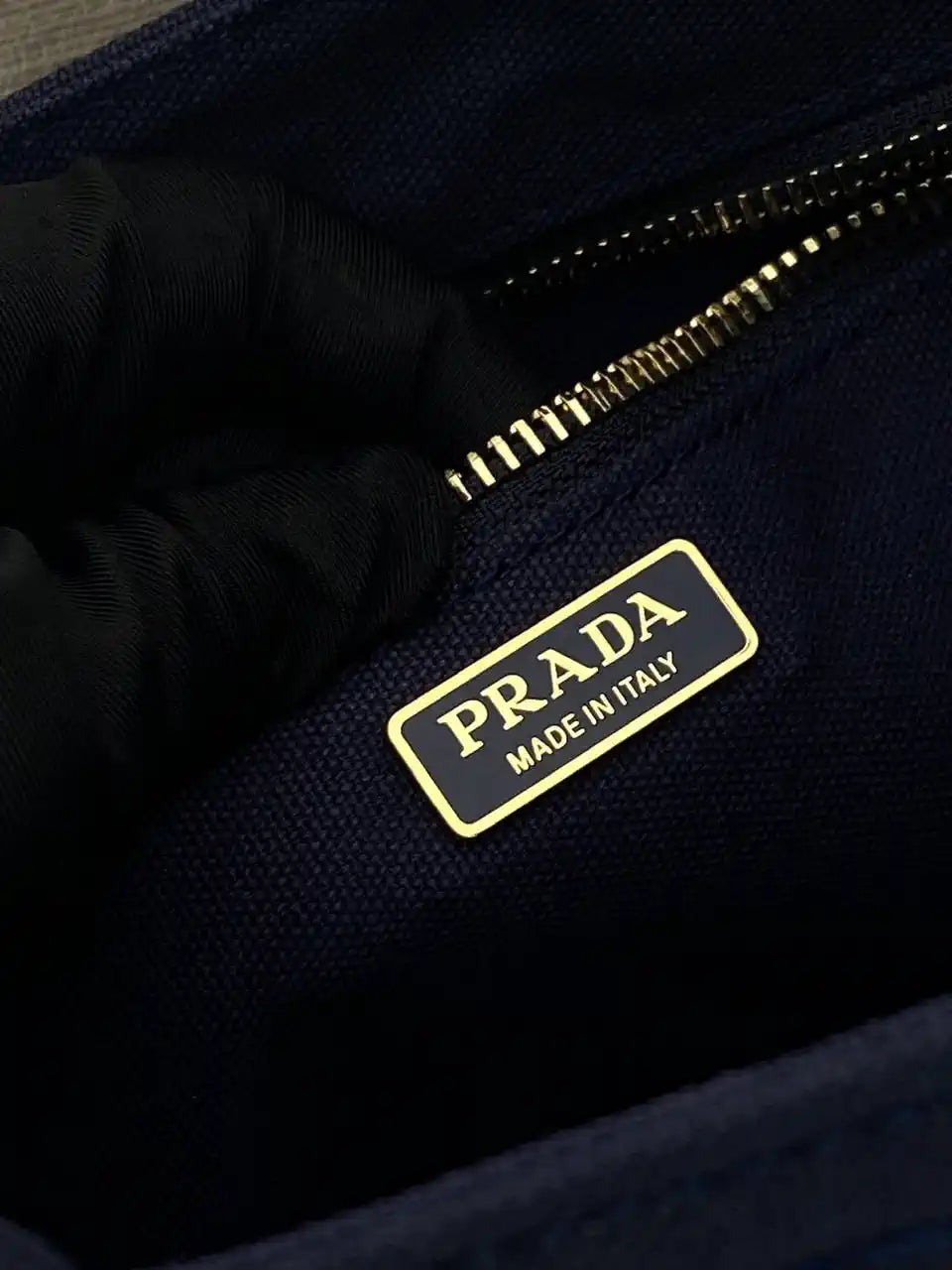 Prada 1BA038 Jardini¨¨re cotton canvas mini handbag navy