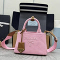 Prada 1BA038 Jardini¨¨re cotton canvas mini handbag Pink