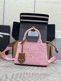 Prada 1BA038 Jardini¨¨re cotton canvas mini handbag Pink