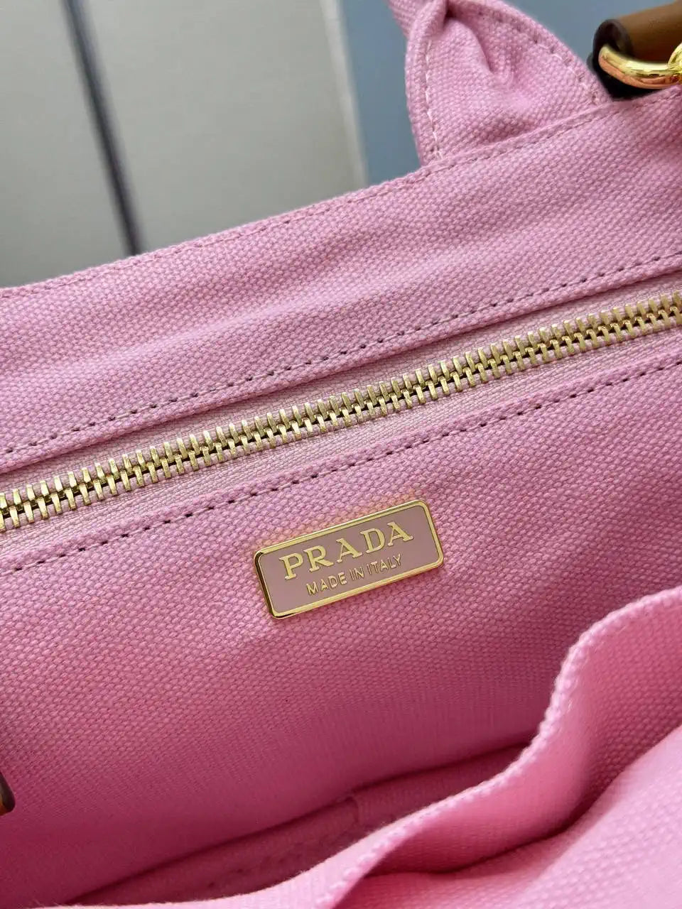 Prada 1BA038 Jardini¨¨re cotton canvas mini handbag Pink