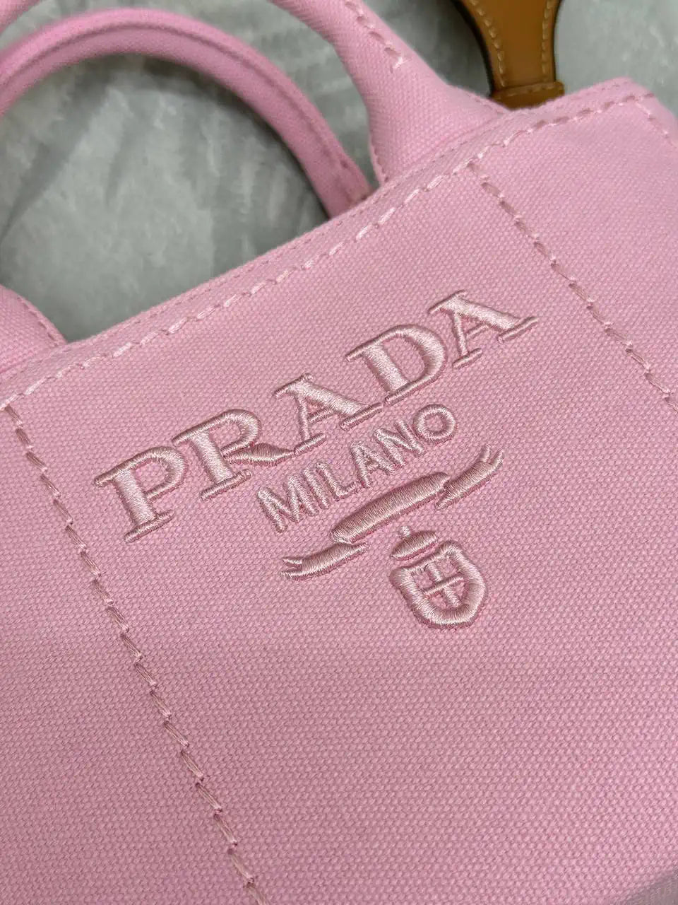 Prada 1BA038 Jardini¨¨re cotton canvas mini handbag Pink